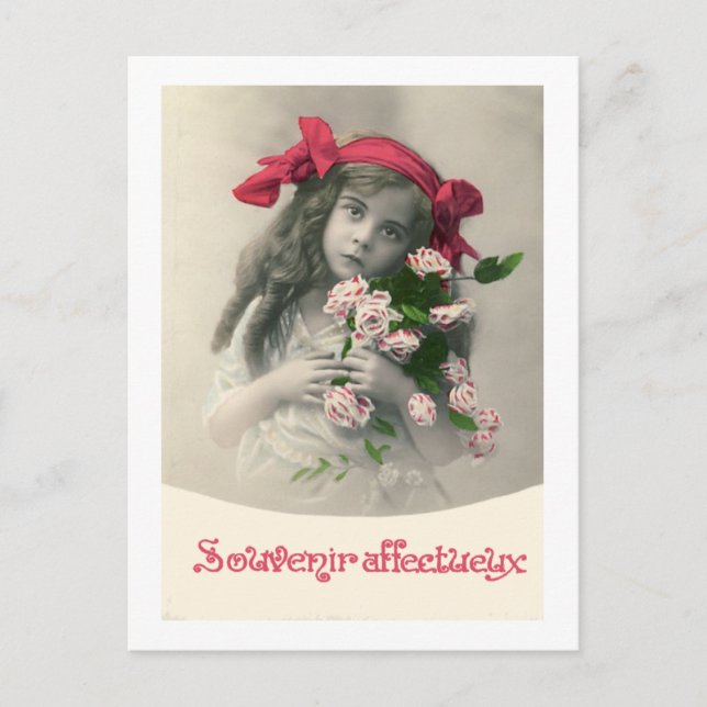 Souvenir Affectueux Vintage French Card (Front)