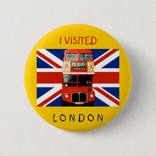 Souvenir Badge with Bus and British Flag