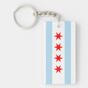 Souvenir Chicago Flag Key Ring