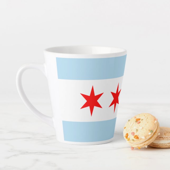 Souvenir Chicago Flag Latte Mug (In Situ)