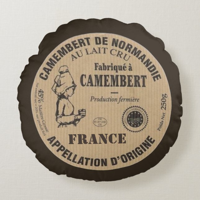 Souvenir de France : Le camembert Round Cushion (Front)
