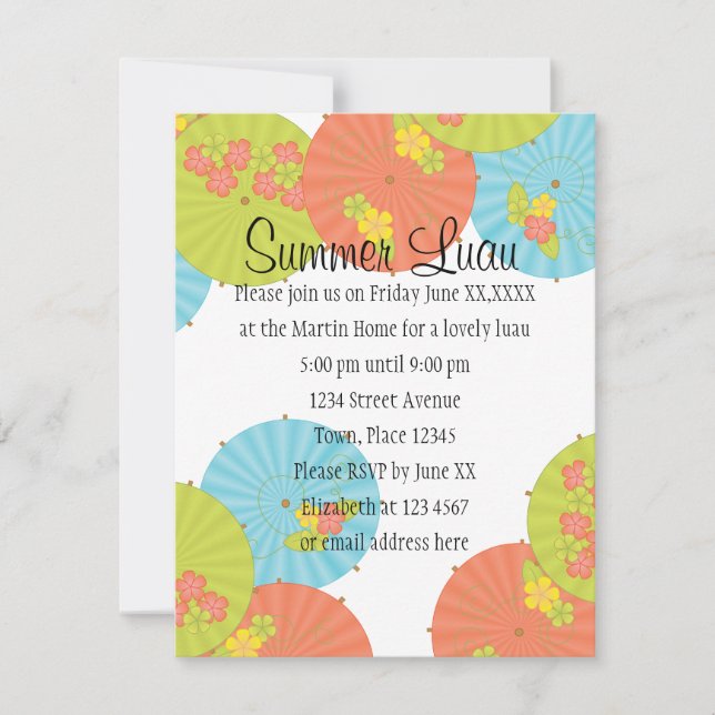 Souvenir Drink Umbrellas Invitation (Front)