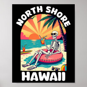 Souvenir From North Shore Oahu Hawaii Hawaiian Sur Poster