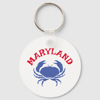 Souvenir Maryland Blue Crab Travel Red White Blue Key Ring
