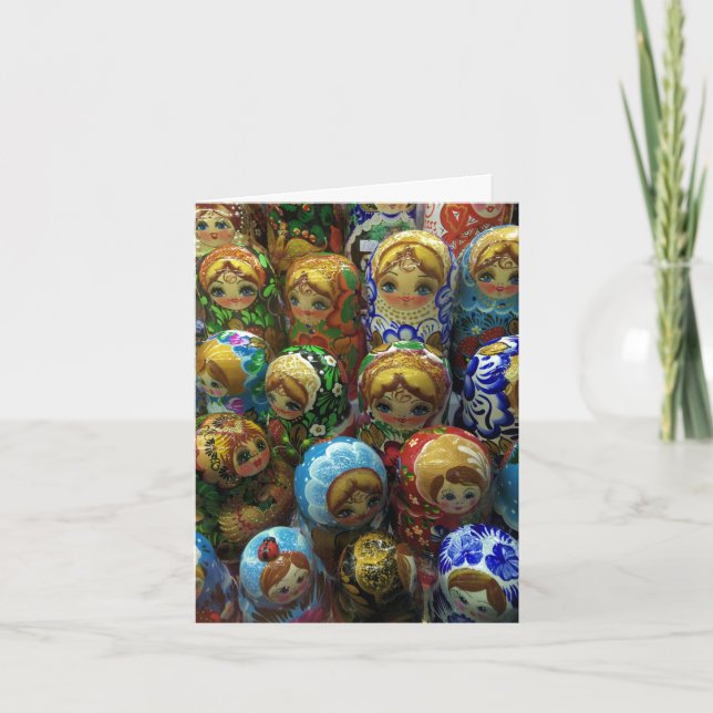 Souvenir Matryoshka Dolls Thank You Card (Front)