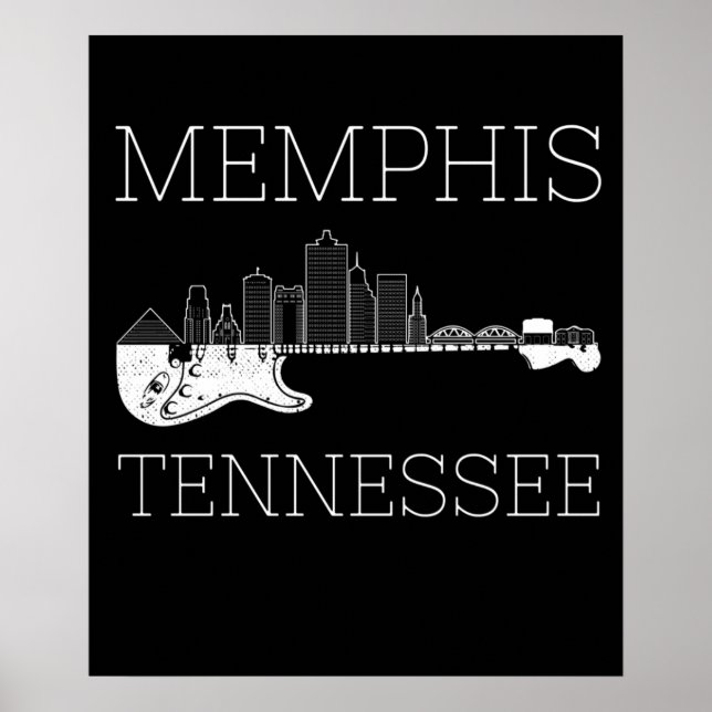 Souvenir Memphis Guitar Music Tennessee Memphis Poster (Front)