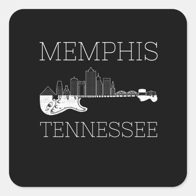 Souvenir Memphis Guitar Music Tennessee Memphis Square Sticker (Front)