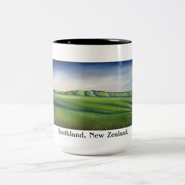 souvenir mug, new zealand mug, Two-Tone coffee mug (Center)