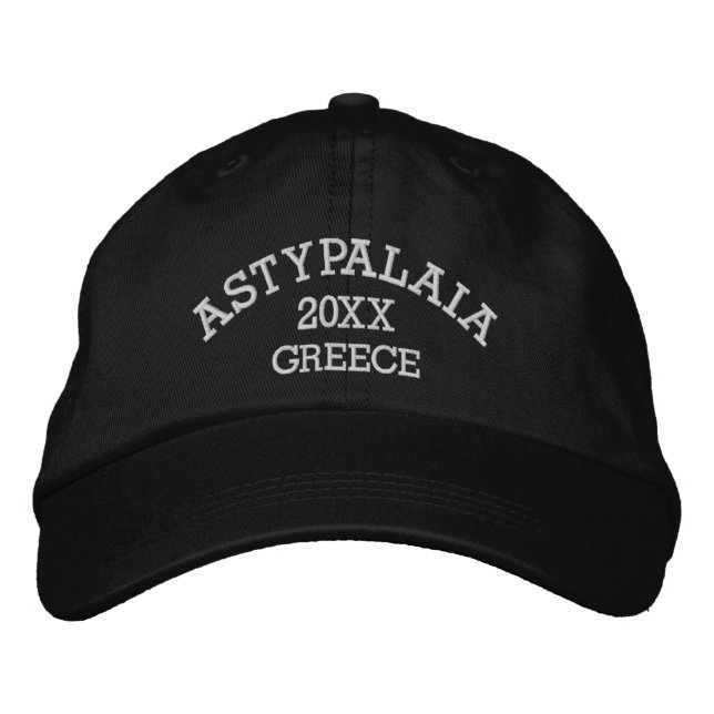 Souvenir of Astypalaia Greece Embroidered Hat (Front)