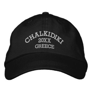 Souvenir of Chalkidiki Greece Embroidered Hat