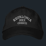 Souvenir of Kefalonia Greece Embroidered Hat<br><div class="desc">Embroidered hat with three custom text fields.</div>
