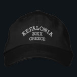 Souvenir of Kefalonia Greece Embroidered Hat<br><div class="desc">Embroidered hat with three custom text fields.</div>