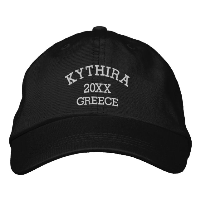 Souvenir of Kythira Greece Embroidered Hat (Front)