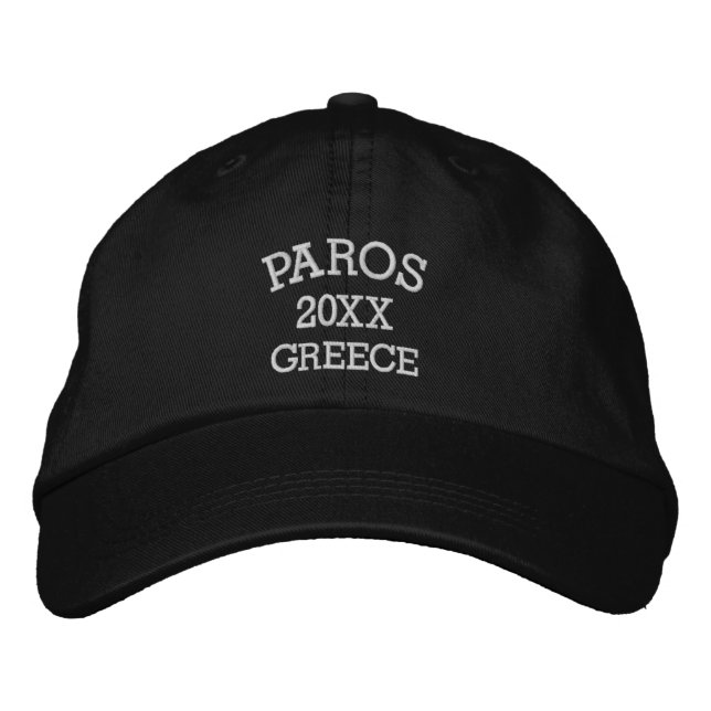 Souvenir of Paros Greece Embroidered Baseball Cap (Front)