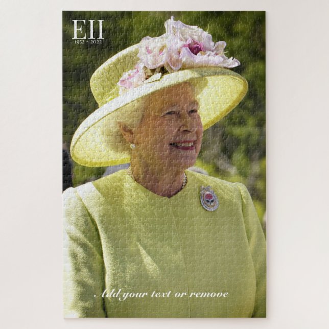 Souvenir portrait photograph of Queen Elizabeth II Jigsaw Puzzle (Vertical)
