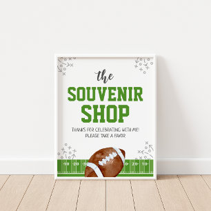 Souvenir Shop Football Birthday Favours Sign