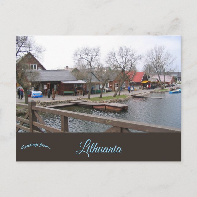 Souvenir Shops in Trakai Lithuania Postcard (Front)