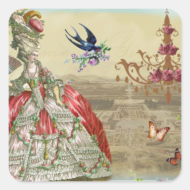Souvenirs de Versailles Square Sticker (Front)