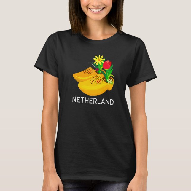 Souvenirs From Netherland Wooden Clogs Dutch Souve T-Shirt (Front)