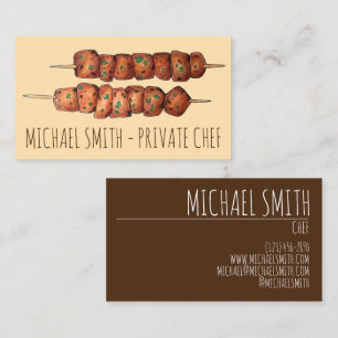 Souvlaki Meat Pork Skewer Greek Fast Food Greece Business Card
