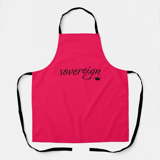 Sovereign crown design in hot pink apron (Front)