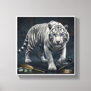Sovereign Tiger" Majestic White Tiger Fine Art Can Canvas Print