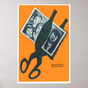 Soviet Anti Alcohol Poster – Vintage Russian