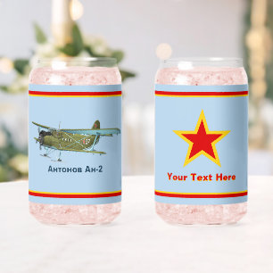 Soviet Antonov An-2 Biplane Can Glass