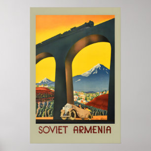 Soviet Armenia 1936 Vintage Style USSR Russian Poster