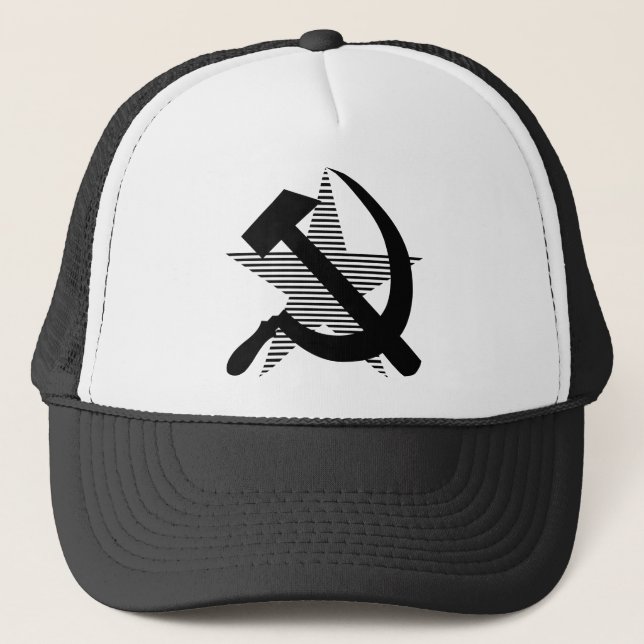 Soviet Black Hammer & Sickle Trucker Hat (Front)