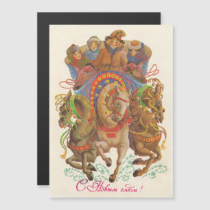 Soviet card with the New Year's cavalry