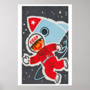 Soviet Child Astronaut - Matchbox Print