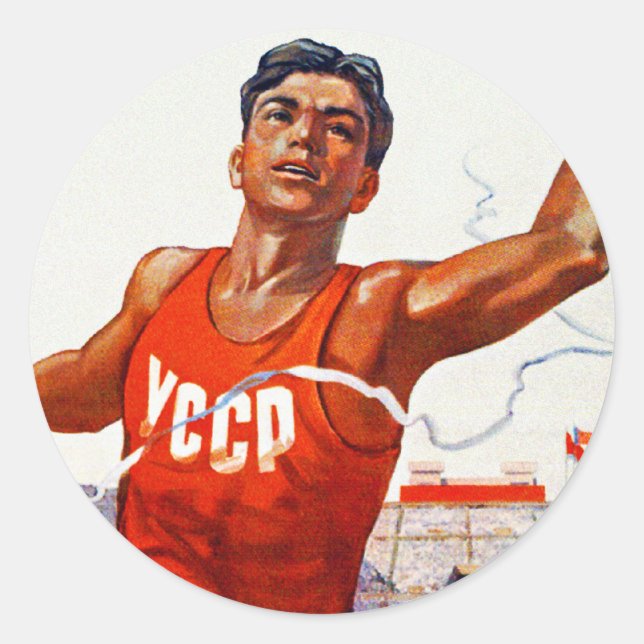 Soviet Friendship and Sport Classic Round Sticker (Front)
