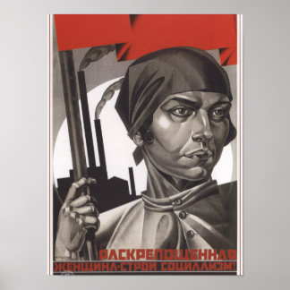 Soviet Gender Equality Propaganda Poster