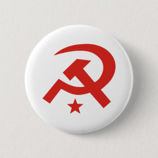 Soviet hammer and sickle design 6 cm round badge