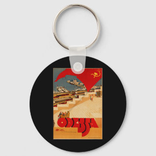 Soviet Odessa Ukraine Cccp Ussr Vintage Poster Key Ring