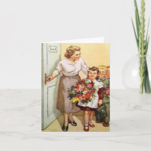 Soviet postcard dedicated to the school holiday