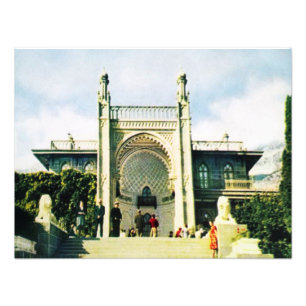Soviet postcard with Vorontsov Palace in Alupka Photo Print