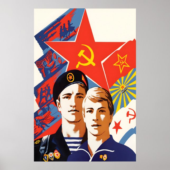 Soviet Propaganda Poster Army School of (Front)