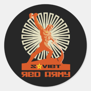 Soviet Red Army Sculpture Classic Round Sticker