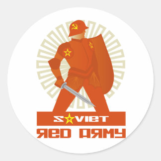 Soviet Red Army Warrior Classic Round Sticker