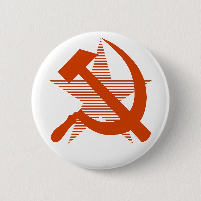 Soviet Red Hammer & Sickle 6 Cm Round Badge (Front)