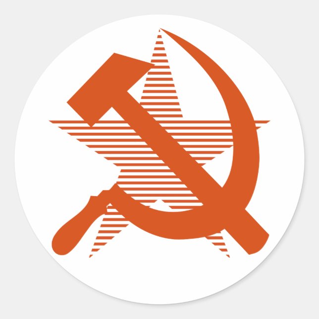 Soviet Red Hammer & Sickle Classic Round Sticker (Front)