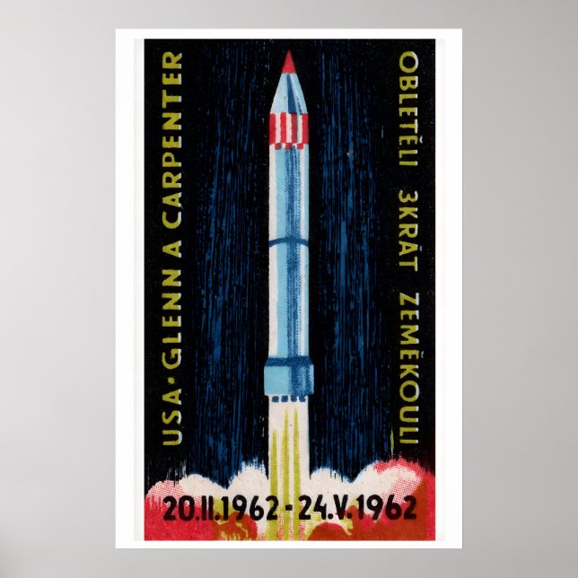 Soviet Rocket Launch 1962 Astronaut - Matchbox Poster (Front)