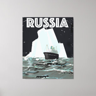 Soviet Russia Arctic Travel Poster Canvas Print