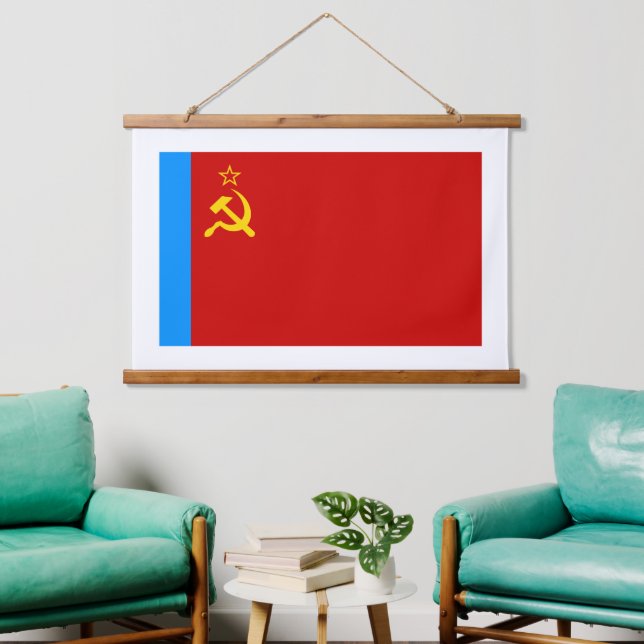 Soviet Russia Flag, USSR, CCCP, Communism, Lenin Hanging Tapestry (Living Room)