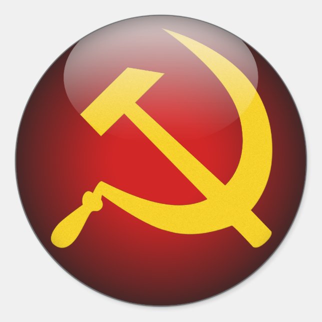 Soviet Russian Hammer and Sickle Classic Round Sticker (Front)