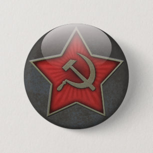 Soviet Star Hammer and Sickle 6 Cm Round Badge