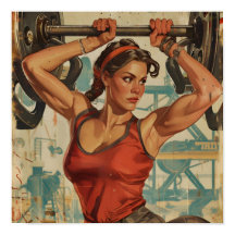 Soviet Themed Retro Female Power
