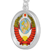 Soviet Union Emblem with CCCP Silver Plated Necklace (Front Right)